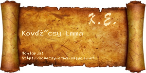 Kovácsy Emma névjegykártya